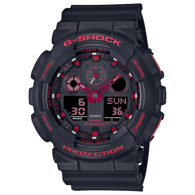 CASIO G-SHOCK GA100BNR-1A Ignite Red & Black Watch