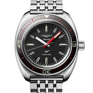 Longines Ultra-Chron Black Red Steel Watch L28364526