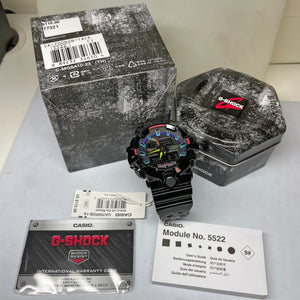 CASIO G-SHOCK GA700RGB-1A Rainbow Glossy Black Gamers Watch