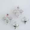 Roberto Coin Princess Flower Diamond Medium Stud Earrings 18K White Gold