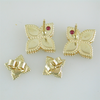 Roberto Coin Princess Flower Plain Stud Earrings 18K Yellow Gold