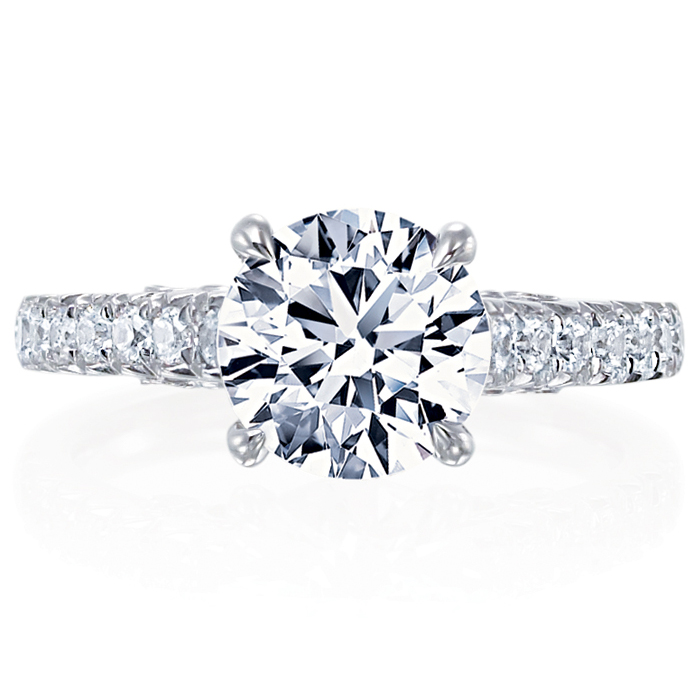 La Mer Round Diamond Engagement Ring Platinum 2.00 carat