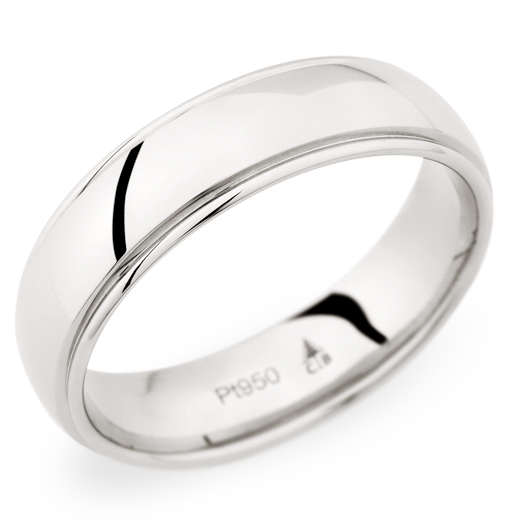 Christian Bauer Men's Platinum 6mm High Polish Wedding Band Ring