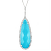 Doves St. Barths Blue Turquoise Diamond Pendant Necklace