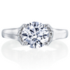 Belle Care Round Diamond Pave Platinum Engagement Ring