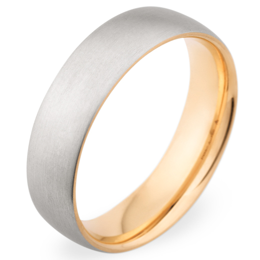 Christian Bauer Men's Palladium & 18K Rose Gold Brushed Wedding Band Ring