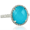 Doves "St. Barth's Blue" Turquoise & Diamond 18K White Gold Oval Ring