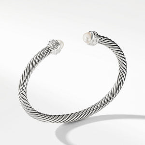David Yurman 5MM Cable Bracelet with Pearls and Diamonds