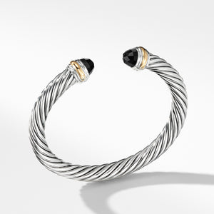 David Yurman 7MM Cable Bracelet with Black Onyx and 14K Gold