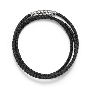 David Yurman Men's Chevron Triple-Wrap Bracelet in Black
