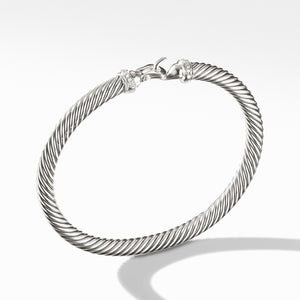 David Yurman Buckle Cable Bracelet with Diamonds 5mm