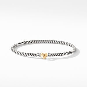 David Yurman Cable Collectibles Heart Bracelet with Gold 3mm