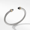 David Yurman 5MM Cable Classic Bracelet with Black Onyx and Gold