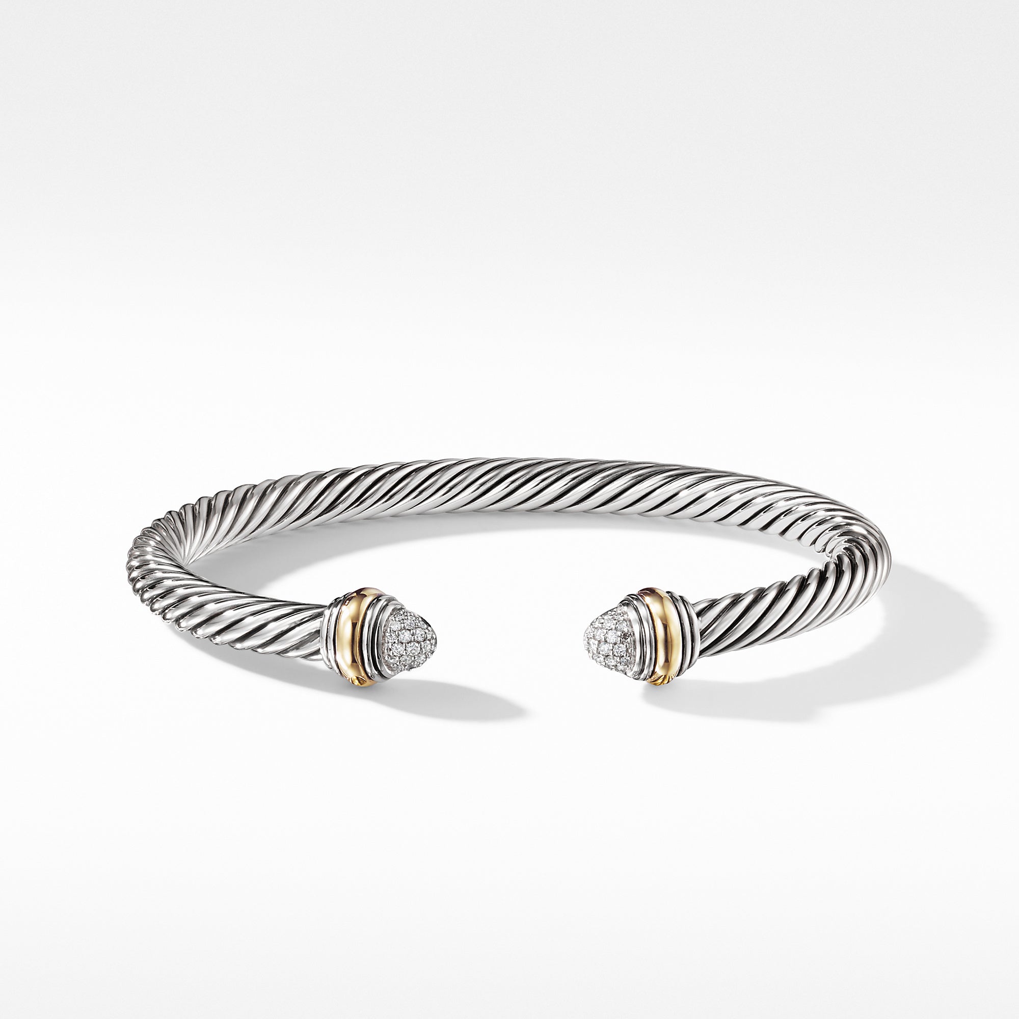 David Yurman 5MM Cable Classics Bracelet with Diamonds and Gold – NAGI