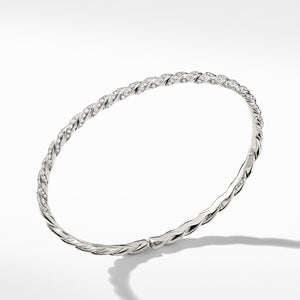 Paveflex Single Row Bracelet with Diamonds in 18K White Gold