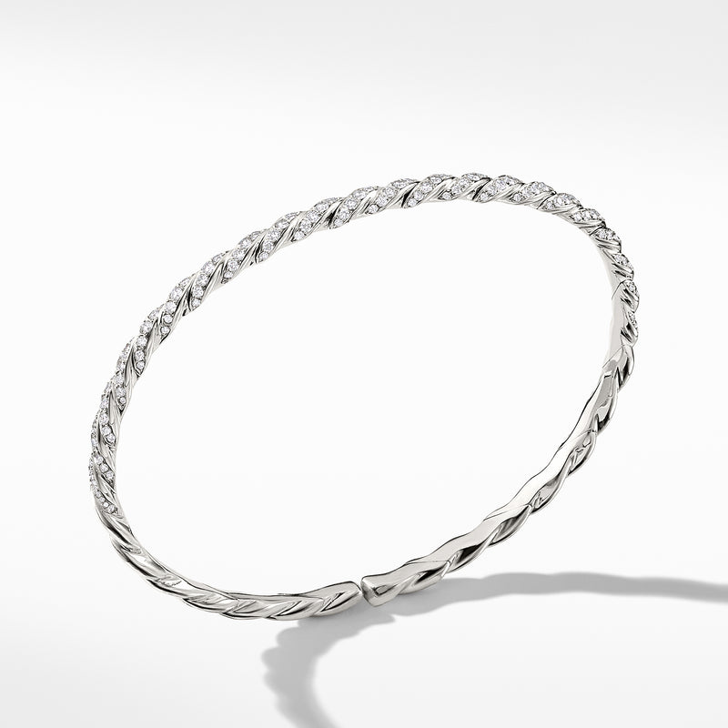 Paveflex Single Row Bracelet with Diamonds in 18K White Gold