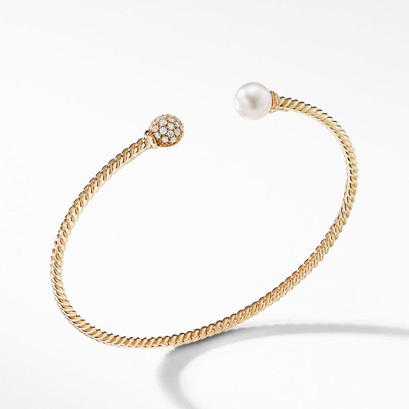 David Yurman Solari 18k Gold 6MM Akoya Cultured Pearl Bracelet