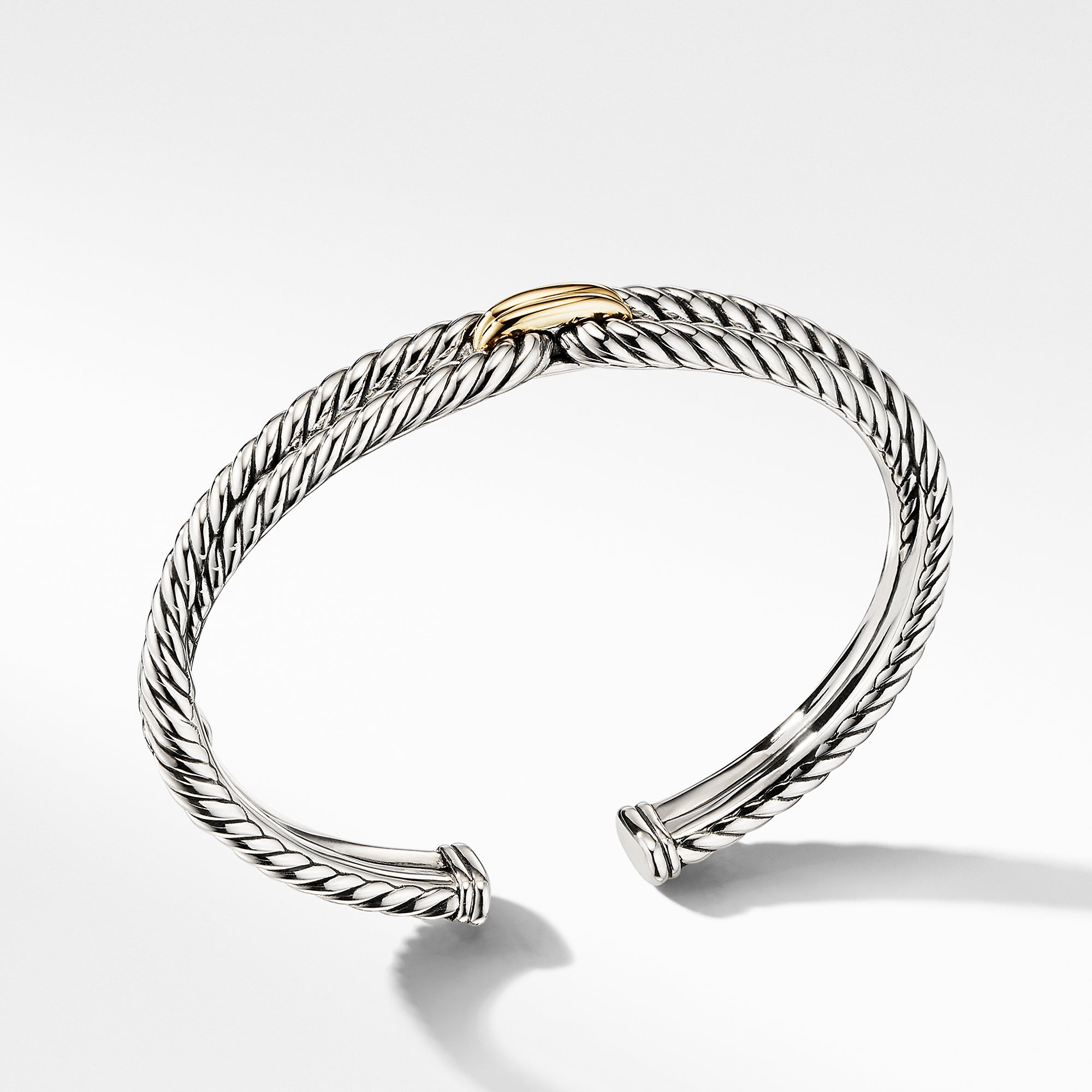 Infinity Link Cord Bracelet in Black Nylon with 18K Yellow Gold, 9mm