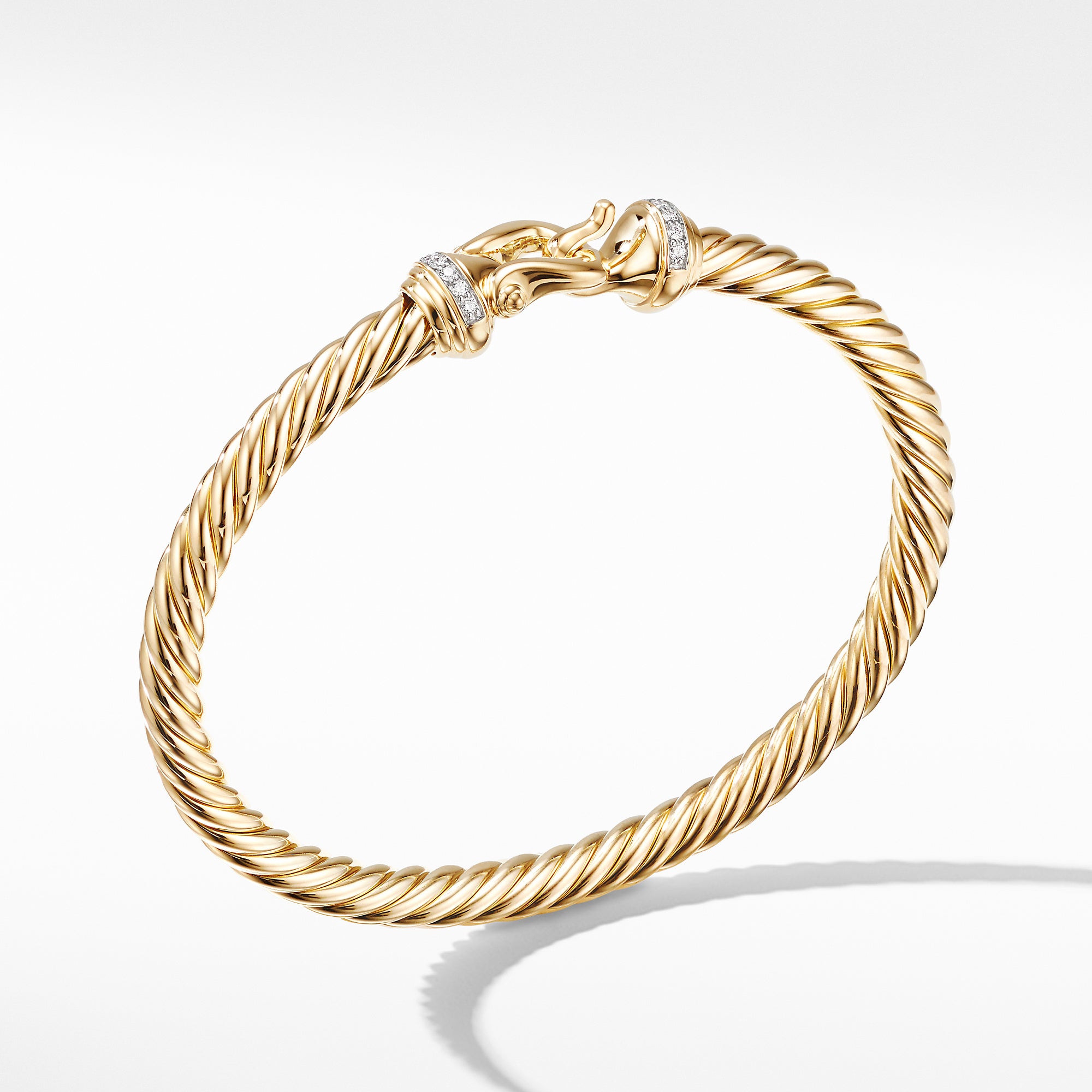 David Yurman Carlyle Bracelet in 18K Yellow Gold with Pavé Diamonds