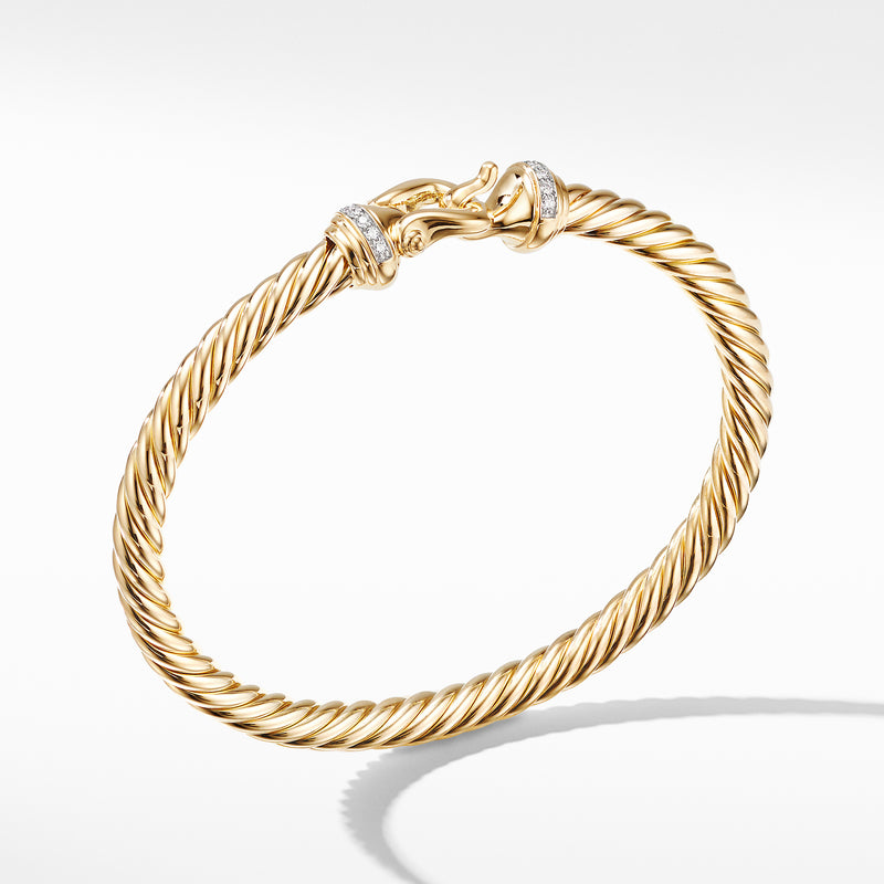 David Yurman Buckle Bracelet in 18K Yellow Gold with Diamonds – NAGI