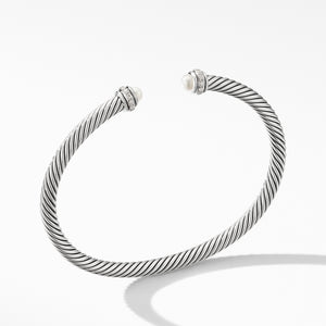 David Yurman 4MM Cable Classic Bracelet with Faceted Gems and Diamonds