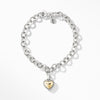 David Yurman Cable Cookie Classic Heart Charm Bracelet with 18K Yellow Gold