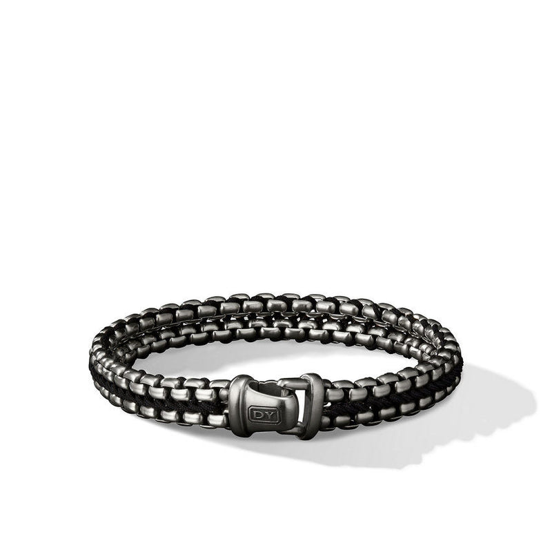 David Yurman 12MM Woven Box Chain Bracelet in Black
