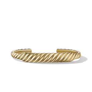 David Yurman Sculpted Cable Contour Cuff Bracelet in 18K Yellow Gold, 9MM