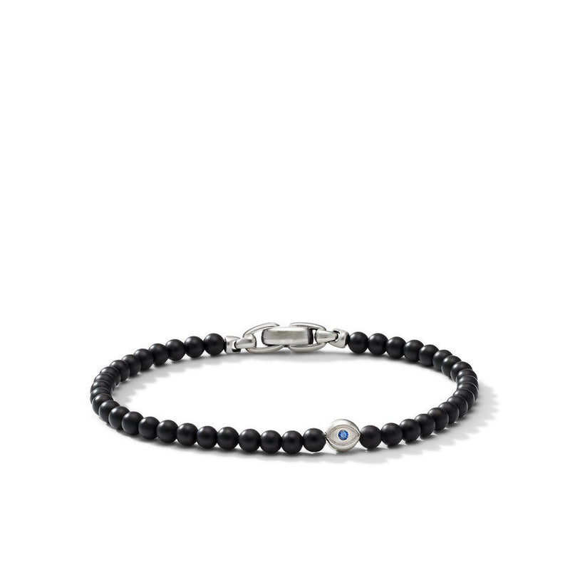 David Yurman Spiritual Beads Evil Eye Bracelet with Black Onyx and Sapphires