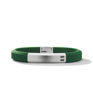 David Yurman Gents Streamline ID Green Rubber Bracelet, 10MM