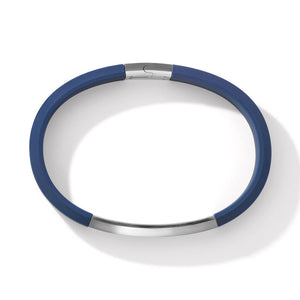 David Yurman Gents Streamline ID Blue Rubber Bracelet, 10MM