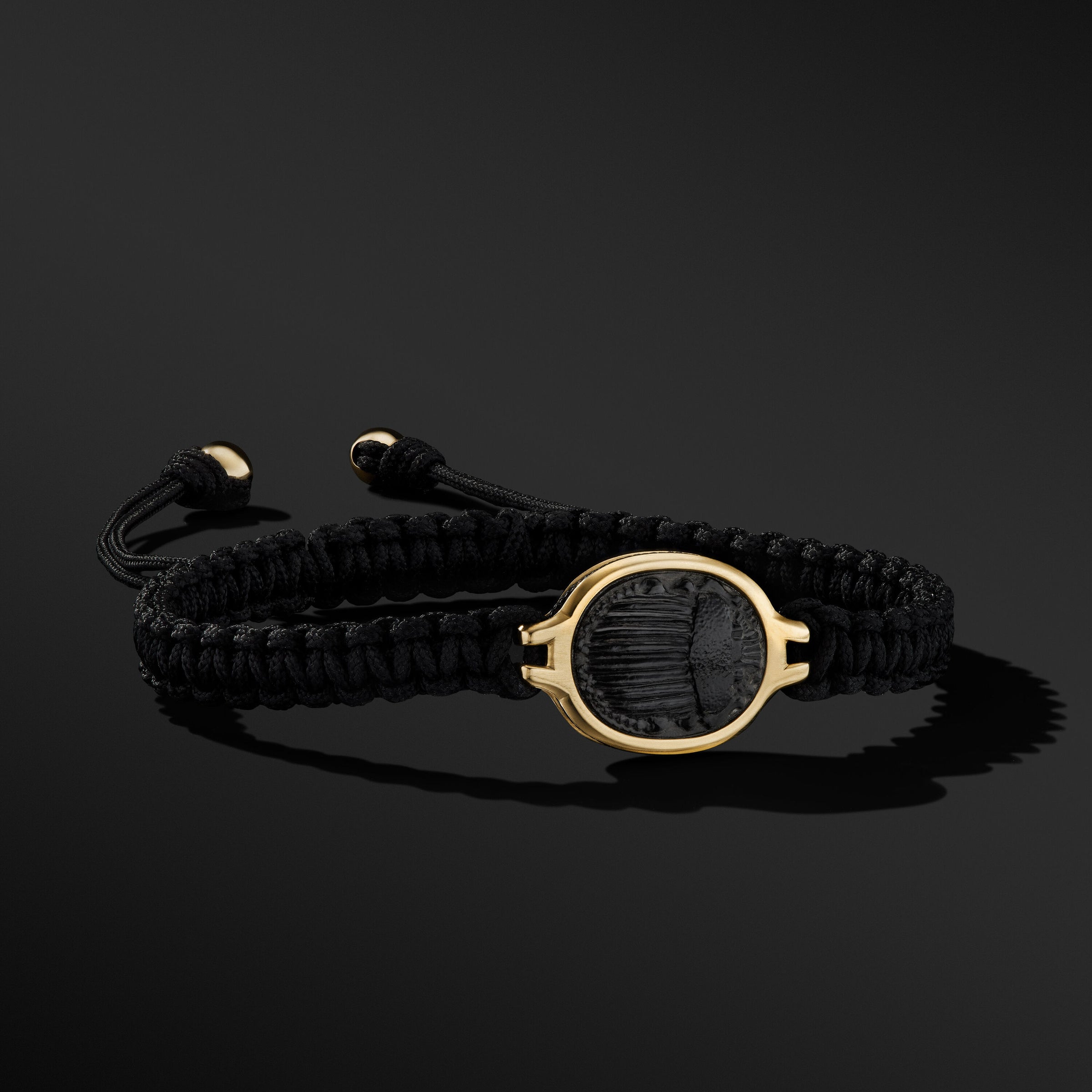 David Yurman Streamline Double Wrap Black Leather Bracelet with 18K Yellow Gold Men's Size Small