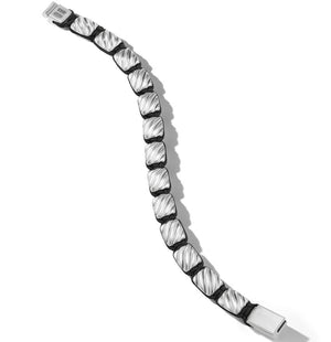 David Yurman Gents Sculpted Cable Woven Tile Bracelet in Sterling Silver