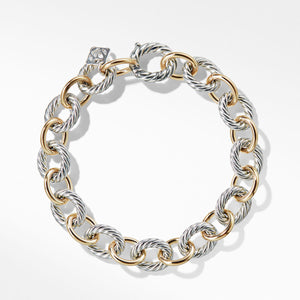 David Yurman Oval Link Chain 18k Silver Bracelet, 10MM