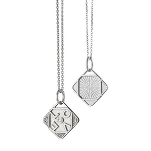 Monica Rich Kosann Mini "Love" Sterling Silver Charm Necklace with White Sapphires