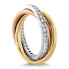 Memoire 18k Gold Tri-Color Three-Row Channel set Diamond Rolling Ring