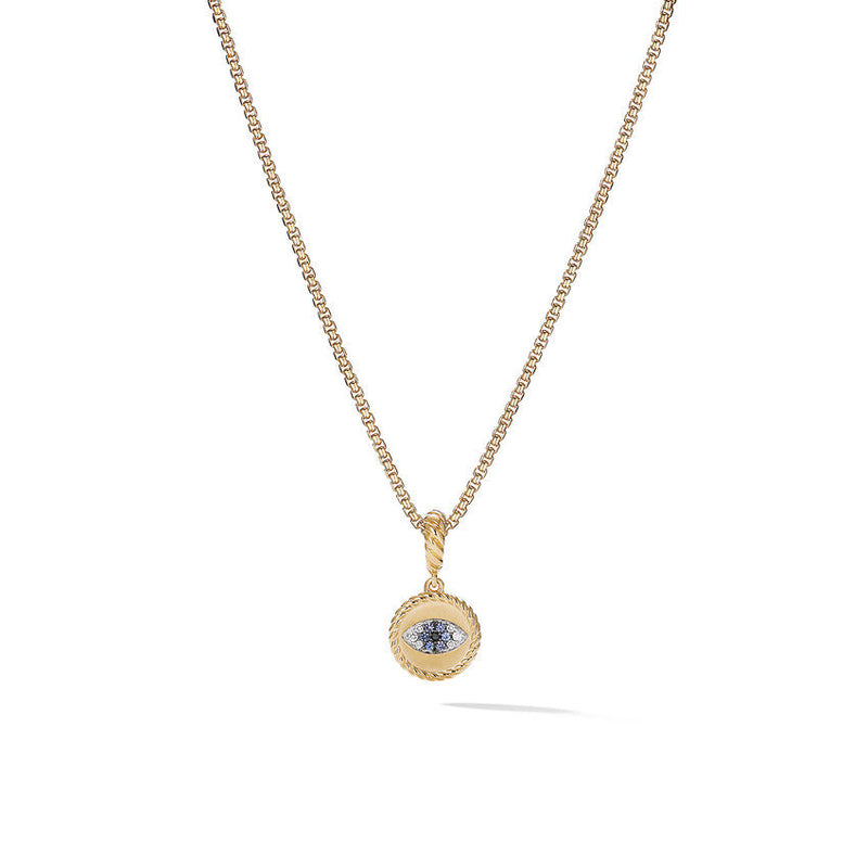 David Yurman Evil Eye Aumlet with Diamonds and Blue Sapphires in 18k Gold