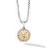 Mens Maritime Compass Amulet with 18K Yellow Gold and Center Diamond