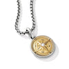 Mens Maritime Compass Amulet with 18K Yellow Gold and Center Diamond
