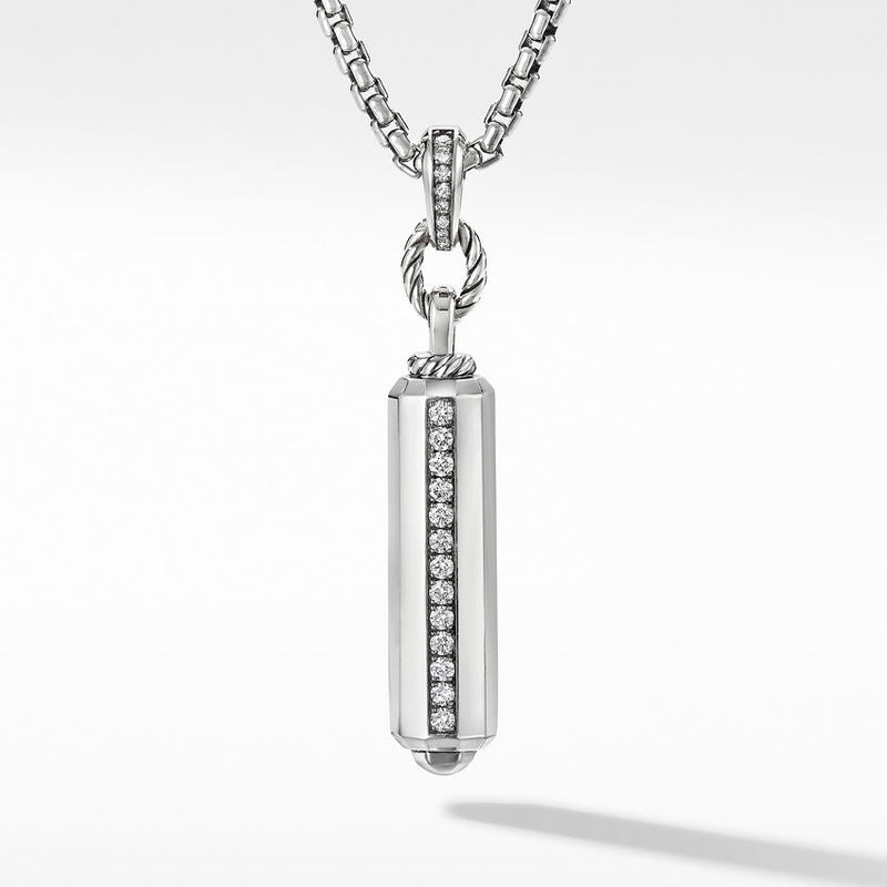 David Yurman Lexington Small Barrel Pendant with Diamonds