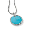DY Elements Disc Pendant with Turquoise and Mother of Pearl and Pavé Diamonds