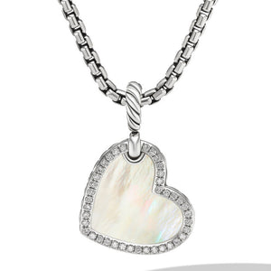 DY 19MM Elements Heart Amulet with Mother of Pearl and Pave Diamonds