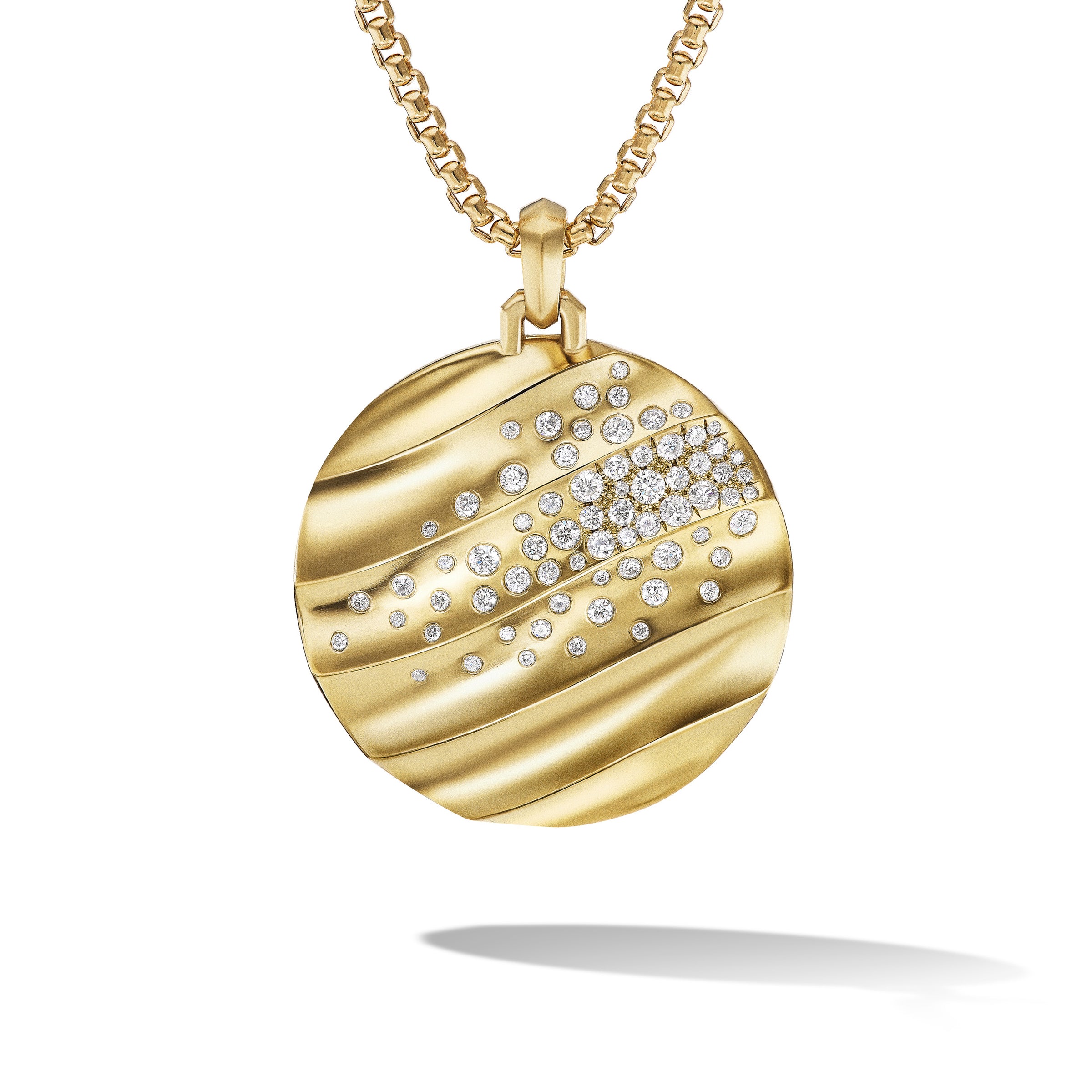 David Yurman Pave A Initial Pendant in 18K Yellow Gold with Diamonds
