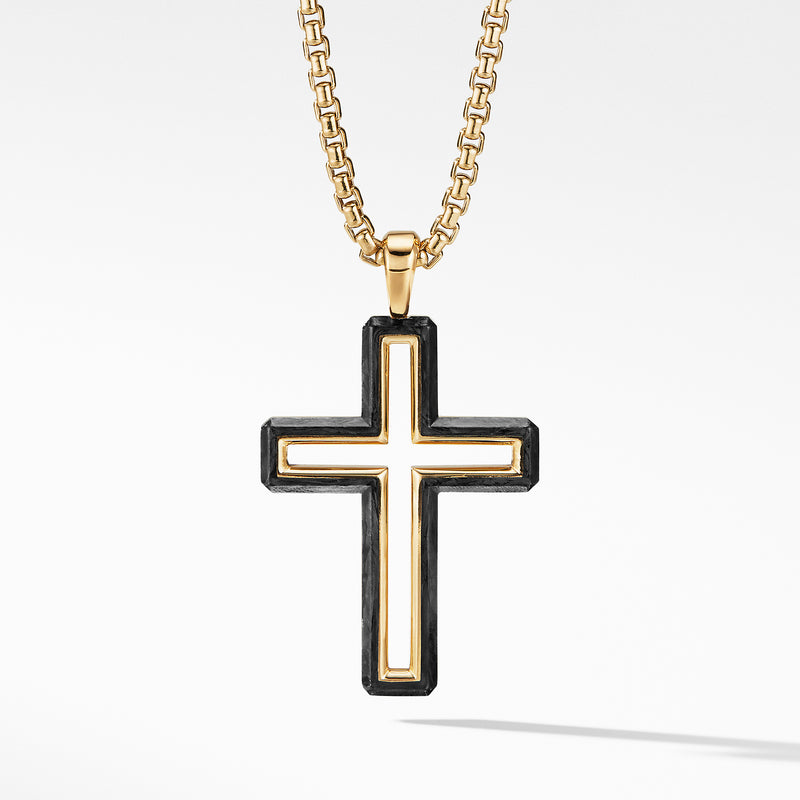 David Yurman Men's Streamline Cross Necklace With Black Diamonds In Silver,  3.6mm | ModeSens