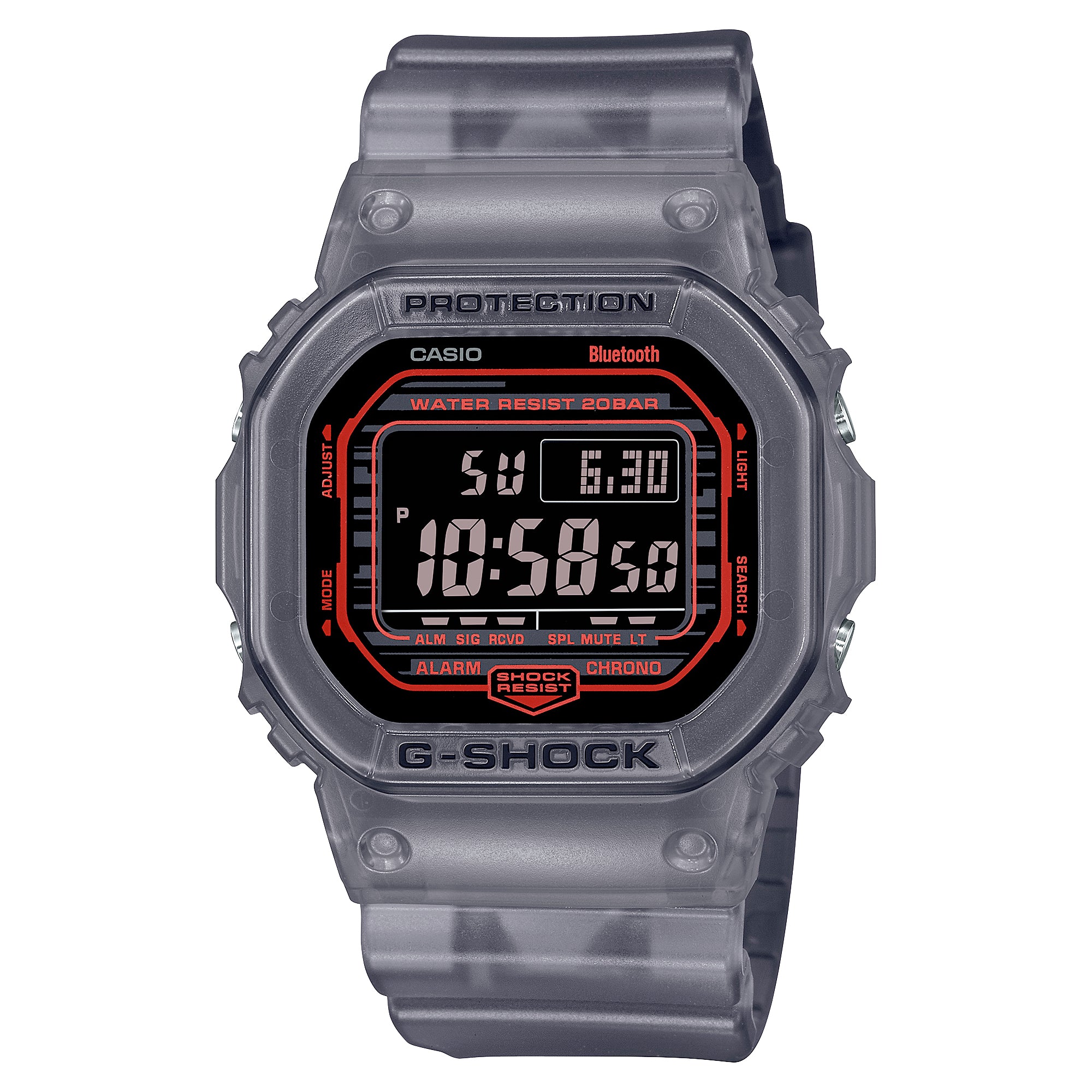 CASIO G-SHOCK DWB5600G-1 Bluetooth Clear Jelly Black Red Digital Watch –  NAGI