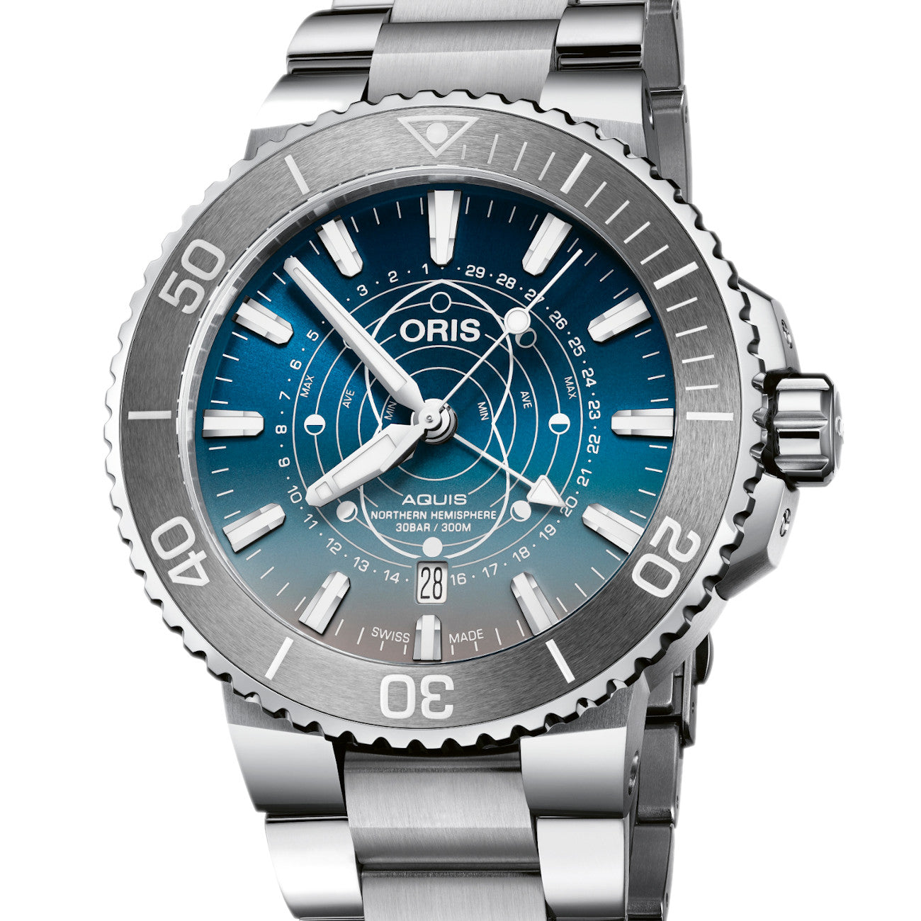 Oris Dat Watt Limited Edition Lunar Cycle Dial Display Watch 01 761 7765 4185 Set