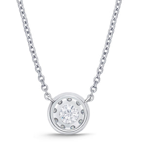 Memoire 18k White Gold Diamond Bouquet Necklace