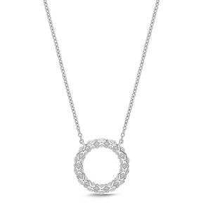 Memoire 18k White Gold Diamond Circle Necklace