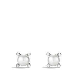 Pearl Earrings with Diamonds 7MM