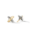 David Yurman Petite X Stud Earrings with 18K Yellow Gold